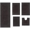 Set of 5 Classy Bathmat Collection Grey Cotton Tufted Bath Rug - Home Weavers - 2 of 4