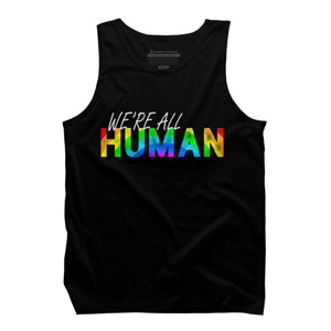 Adult Design By Humans We're All Human Rainbow Pride By JuTrading Tank Top - 1 of 2
