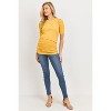 Hello Miz Women's Ribbed Puff Sleeve Side Ruched Maternity Top - 4 of 4