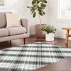 Modern Checkered Rug, Washable and Non-Slip, Thin and Foldable Printed Rug, SSoft Non Shedding Low Pile Floor Covering, Neutral Geometric Rug - 2 of 4