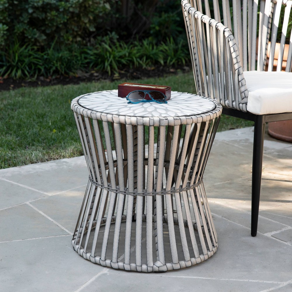Millani Round Outdoor Portable Patio Side Table - Aiden Lane