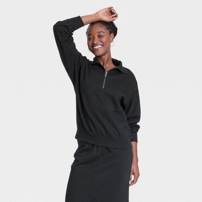 Women's Leisure Studio Quarter Zip Pullover Sweatshirt - Universal Thread™