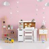 Kids Vanity Desk with Mirror & Lights - White Princess Makeup Vanity with Chair, Storage Shelves & Drawers - 2 of 4