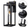 C Cattleya 14 in. 1-Light Matte Black Dusk to Dawn Outdoor Wall Lantern Sconce with Cylinder Clear Glass Shade (2-Pack) - 3 of 4