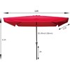 TiramisuBest 10 x 6.5ft Chocolate Rectangular Patio Umbrella: Crank & Push - Button Tilt for Garden, Pool, Market - 3 of 4