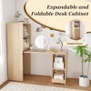 MOEPISY Stretchable Desk, Office Desk With Storage Shelves And Mobile Wheels, Foldable Desk, Natural - 3 of 4