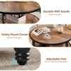 Round Coffee Table Coffee Table for Living Room 2-Tier Rustic Wood Desktop with Storage Shelf Modern Design Home Furniture - 2 of 4