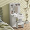 ELECWISH Small Vanity Table with Mirror, Chair and Storage Stool - 4 of 4