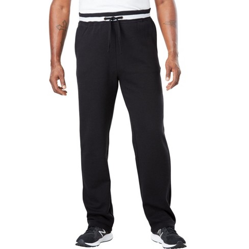 KingSize Men's Big & Tall KingSize Coaches Collection Fleece Open Bottom  Pants - Big - 8XL, Black