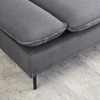 89" Cotton & Linen 2-Seater Sofa with Metal Feet & Soft Foam Cushioning - 2 of 4