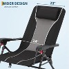 Beach Chair with Folding Design, Portable Outdoor Camping Recliner, High Back with Hard Armrest, Sun Lounger for Patio and Garden - 3 of 4