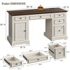 Dyonery Wood Home Office Desk with Charging Station 60" Farmhouse Executive Desk with Drawer/File Drawer/Storage Cabinet,Rustic Computer Writing Desk - 2 of 4