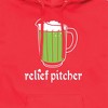Men's - Instant Message - Relief Pitcher Green Beer Graphic Fleece Pullover Hoodie - 2 of 4