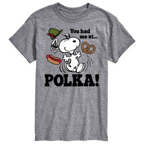 Men's - Peanuts - Snoopy Oktoberfest You Had Me At Polka Short Sleeve Graphic T-Shirt - 1 of 4