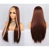 Unique Bargains Long Straight Hair Lace Front Wig for Women with Wig Cap 26" 1PC - 3 of 4