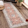 Washable Area Rug, Green Oriental Vintage Faux Wool Carpet, Non-Slip Stain-Resistant Soft Accent Rug for Living Room Bedroom Dining Room - 2 of 4