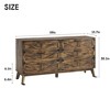 6 Drawers Dresser, Wide Wood TV Stand, Storage Cabinet with Metal Handles, Rustic - 2 of 4