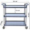 3-Tier Heavy Duty Service Cart with Wheels, 360 LBS Capacity Rolling Utility Push Cart for Home, Office, Hotel - 3 of 4