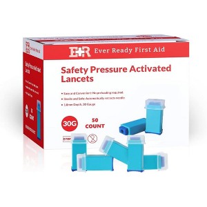 Ever Ready First Aid Safety Pressure Activated Lancets, Sterile Push Lancets with 30 Gauge for Blood Sugar Testing - 1 of 4