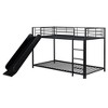 NicBex Twin Over Twin/Full Over Full Metal Bunk Bed with Ladder and Guardrail,Loft Bed with Convenient Gate for Bedroom,Black/White - 2 of 4