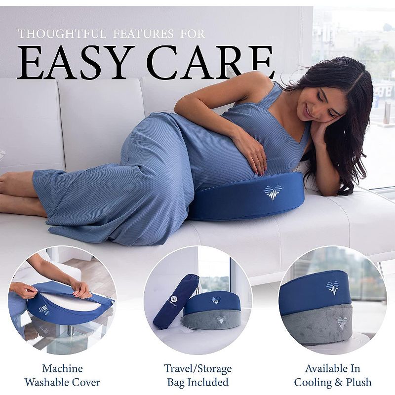PharMeDoc Mommy Wedge Pregnancy Wedge Pillow - Memory Foam Maternity Support for Back, Belly, Knees, 5 of 8