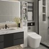 VECELO Tall Bathroom Cabinet with Adjustable Shelves, Slim Storage Cabinet with Toilet Paper Scroll & Small Drawer, Black/White - 4 of 4