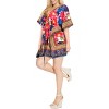 LA LEELA Women's Beachwear Summer Swim Beach Dress Cover Ups for Swimwear Women Plus Size Flowy Swimsuit Coverups for Women 3X-4X Lapis, Flower - 3 of 4