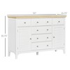Sideboard Buffet Cabinet with Storage Drawers, Rubber Wood Top and Adjustable Shelves, Kitchen Cabinet Coffee Bar Cabinet - 3 of 4
