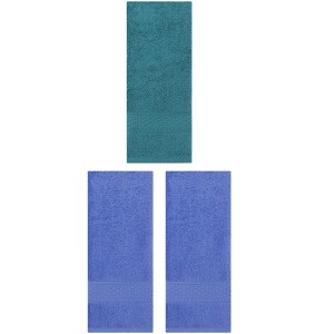 REGALWOVEN 3 Pack Solid Stripe Absorbent Soft Decorative Hand Towels for Bathroom 13" x 30" - 1 of 4