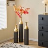 DSVIMOY Floor Vases, 3-Piece Decorative Vase with Funnel Shaped Neck for Living Room Foyer Corridor Entryway, Gold & Black, 5.91"*5.91"*34.25" - 2 of 4