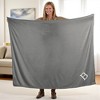 Personalization Mall All About Me Embroidered Initial Fleece Blanket, Grey, 60" x 80" - 2 of 4