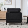 CAVINAS Wide Modern Farmhouse Accent Chair with Pillow Back&2 Bolster Pillows,Comfy Boucle Armchair for Living Room,Office&Lounge - 4 of 4