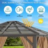 Hardtop Gazebo, Outdoor Polycarbonate Roof Canopy, Heavy Duty Hardtop Pavilion with Netting and Curtains - 4 of 4