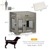 Akoasm Dog Cage Furniture & Crate End Table With Soft Waterproof Cushion,Drawer And Doors For Small Dogs Indoor-Gray - 2 of 4