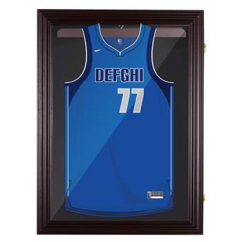 HOMCOM 32" x 24" UV-Resistant Sports Jersey Frame Display Case - Cherry Brown