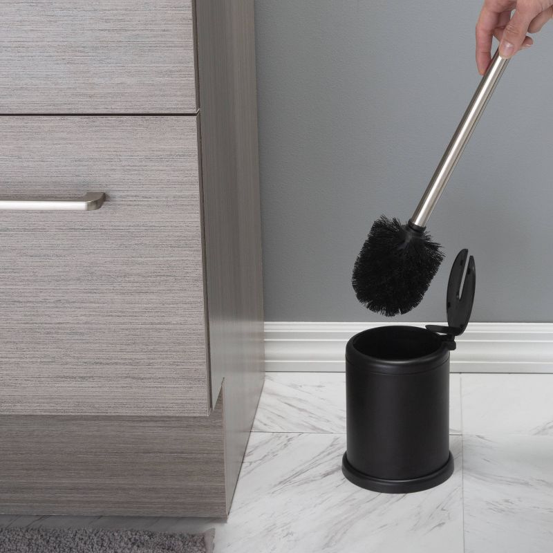 Toilet Brush with Closing Lid Black - Bath Bliss, 6 of 9