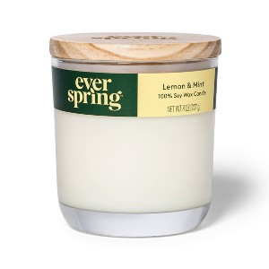 Lemon & Mint 100% Soy Wax Candle - Everspring™ - 1 of 4