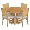 YOOCOZZ 5-Piece Solid Wood Double-Layer Extendable Round Dining Table Set - 2 of 4