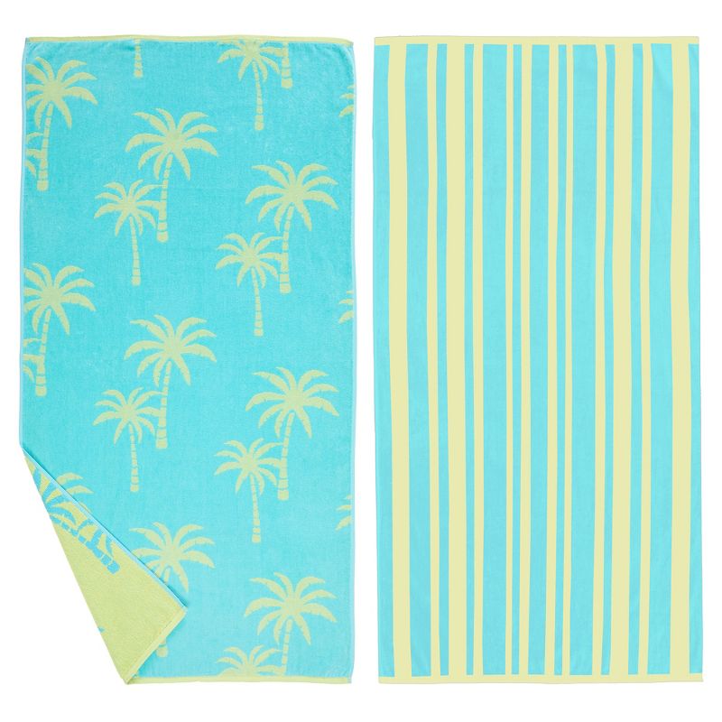 Cotton Jacquard Printed Beach Towel 2 Pack - Great Bay Home, 1 of 9
