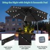 Ainfox 10ft  Outdoor Double-layer Market Umbrella GreyWith Led Lights - 3 of 4