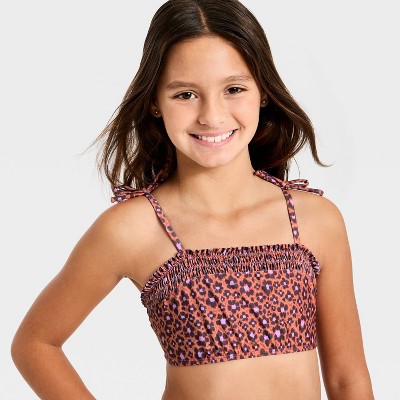 Cat & Jack Girls' Animal Ditsy Leopard Spot Bikini Set - Cat & Jack™ Brown M — фото 3