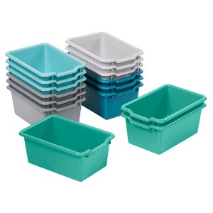 ECR4Kids Scoop Front Storage Bins, Cubby Compatible, Multipurpose Basket, 15-Piece - 1 of 4