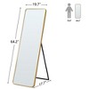 AZL1 Life Concept Full Length Decorative Mirror with Dimmable Lighting Standing Hanging for Bedroom Living Room Bridal Shop, Gold, 69"*24"*4" - 3 of 4