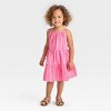 Toddler Girls' Striped Gauze Dress - Cat & Jack™ Pink - image 3 of 3