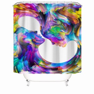 Color Human Head Spray Shower Curtains for Bathroom Waterproof Fabric Bath Curtain Durable Soft Stylish Bathroom Decor 72x72 Inch - 1 of 1