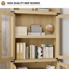 CuisinSmart 72in Tall Arched Bookcase, Glass Door Arched Cabinet with 2 Drawers, Freestanding Display Storage Cabinet for Living Room, Bedroom - 4 of 4