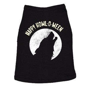 Dog Shirt Happy Howl-O-Ween Shirt Funny Halloween Wolf Tee for Family Pet - Crazy Dog Dog Shirt - 1 of 4
