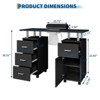Professional Nail Desk with Built-in Electric Dust Extractor, Locking Wheels, Wrist Support, 4 Drawers & Cabinet - 3 of 4