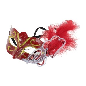 Unique Bargains Dancing Queen Feather Half Face Party Mask 1 Pc - 1 of 4