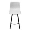 LeisureMod Elland Bar Stool in Leather Upholstery - Modern Counter Height Stool with Iron Legs and Footrest for Kitchen, Bar, and Pub, Set of 2 - 3 of 4